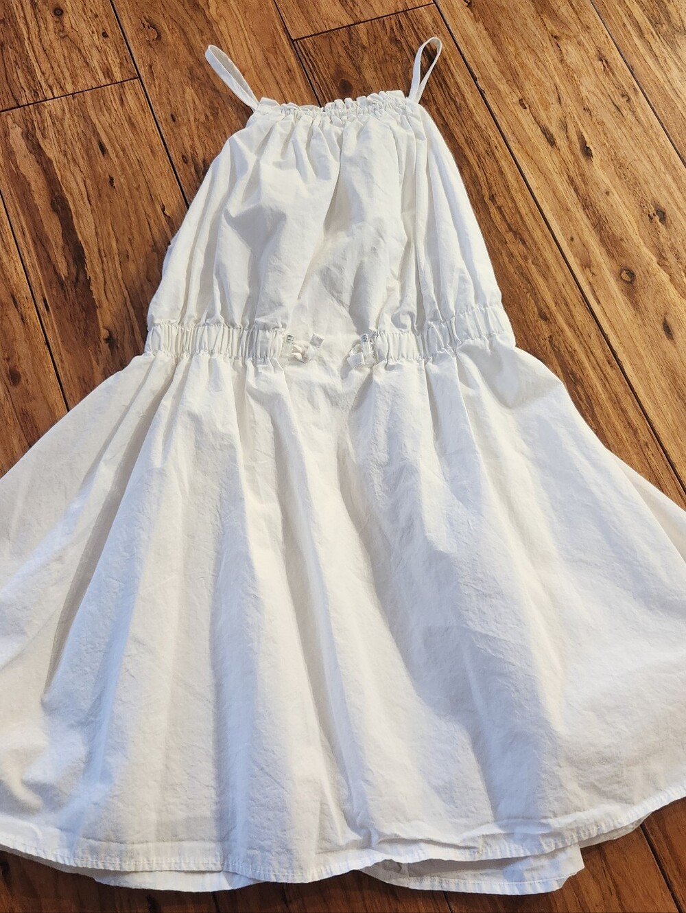 Zara Girls White Cotton Halter Sundress - Size 8T
